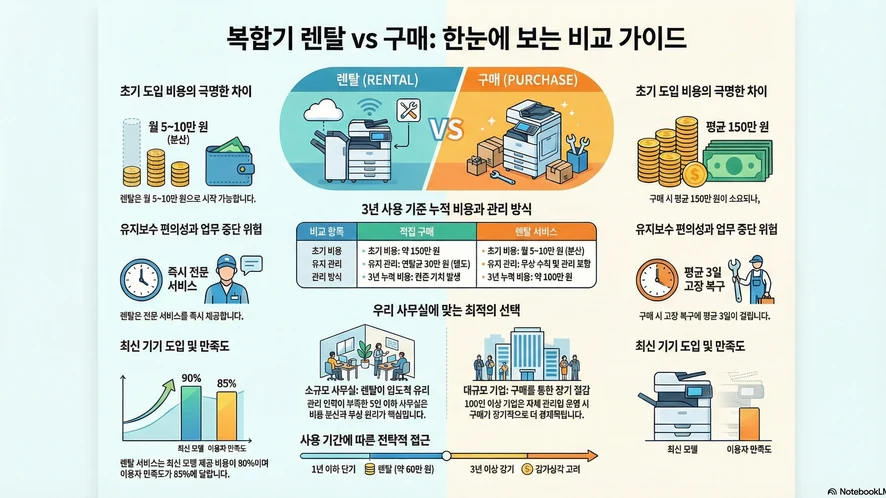 컬러복합기 토너 교체 현장 작업을 진행 중인 모습